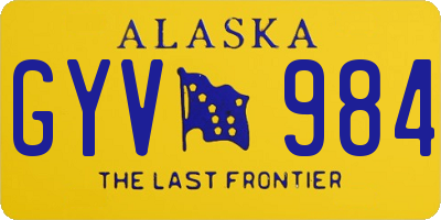 AK license plate GYV984