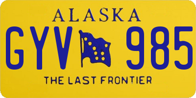 AK license plate GYV985