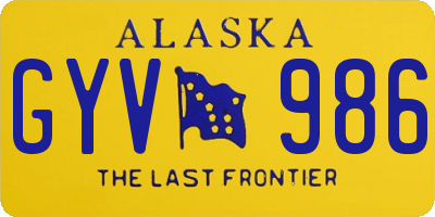 AK license plate GYV986