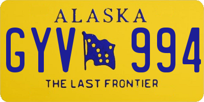 AK license plate GYV994