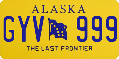 AK license plate GYV999