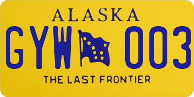 AK license plate GYW003