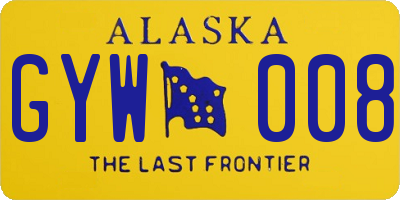 AK license plate GYW008