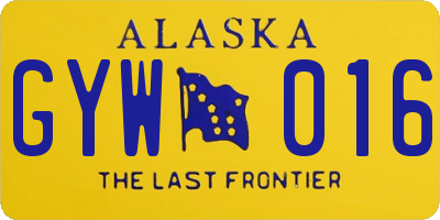 AK license plate GYW016
