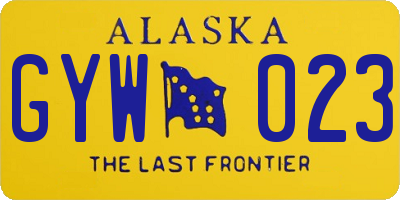AK license plate GYW023