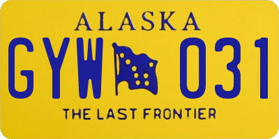 AK license plate GYW031
