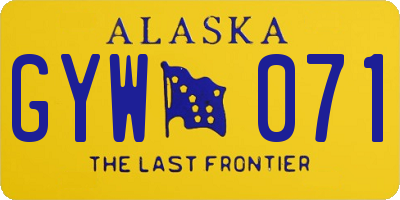AK license plate GYW071