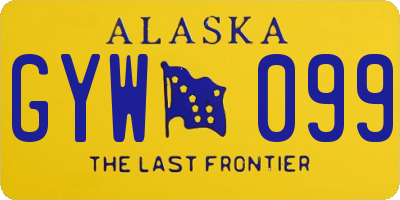 AK license plate GYW099