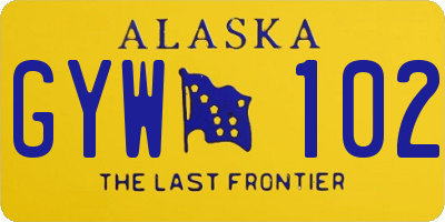 AK license plate GYW102