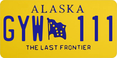 AK license plate GYW111