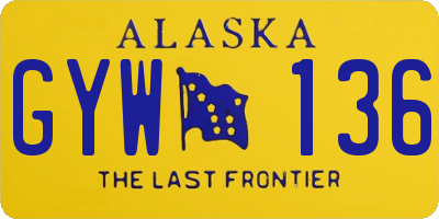 AK license plate GYW136