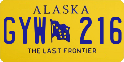 AK license plate GYW216