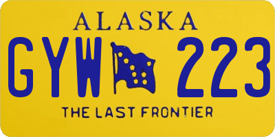 AK license plate GYW223