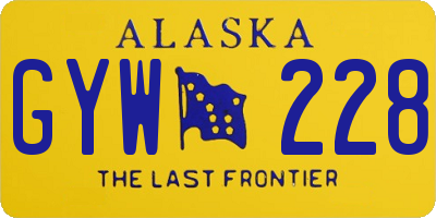AK license plate GYW228