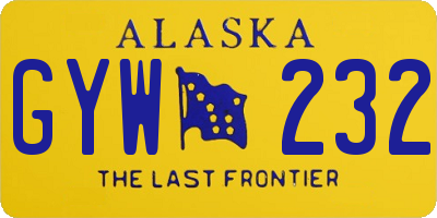 AK license plate GYW232