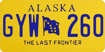 AK license plate GYW260