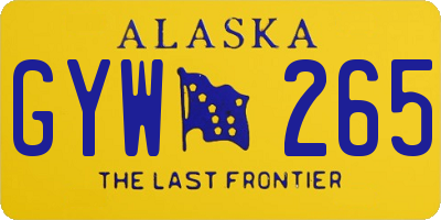 AK license plate GYW265
