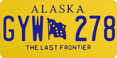 AK license plate GYW278