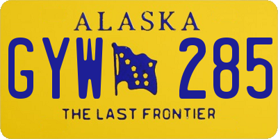 AK license plate GYW285