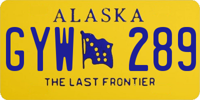 AK license plate GYW289