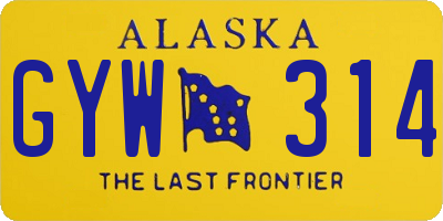 AK license plate GYW314