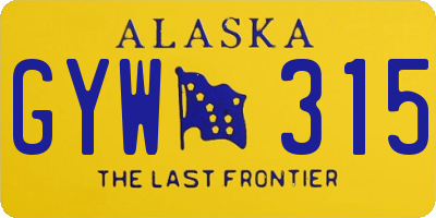 AK license plate GYW315