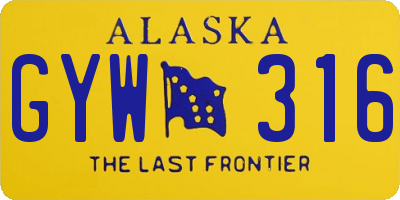 AK license plate GYW316