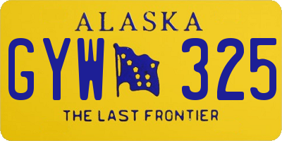 AK license plate GYW325