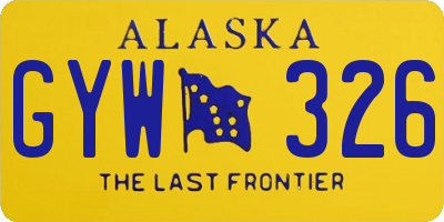AK license plate GYW326