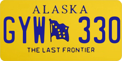 AK license plate GYW330