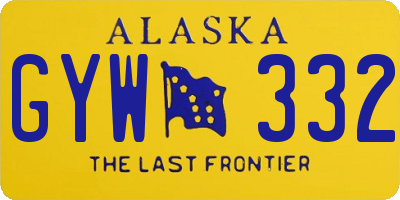 AK license plate GYW332