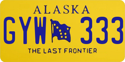 AK license plate GYW333