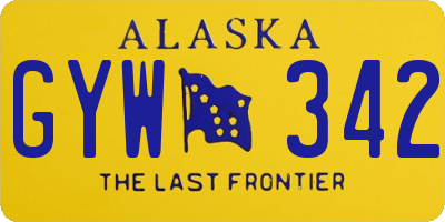 AK license plate GYW342