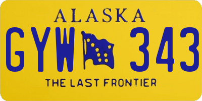 AK license plate GYW343