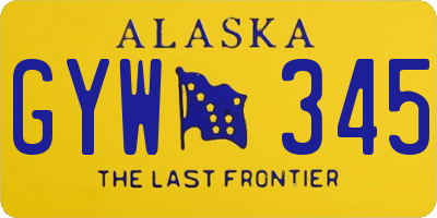 AK license plate GYW345