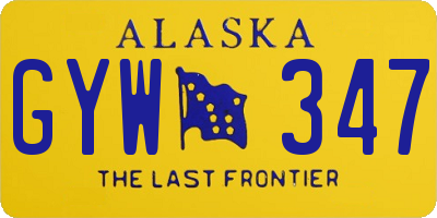 AK license plate GYW347