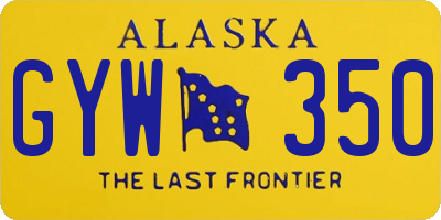 AK license plate GYW350
