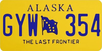 AK license plate GYW354