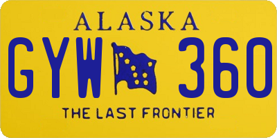 AK license plate GYW360