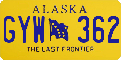 AK license plate GYW362