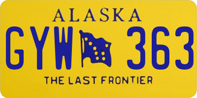 AK license plate GYW363
