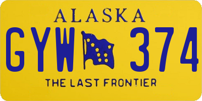 AK license plate GYW374
