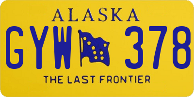 AK license plate GYW378