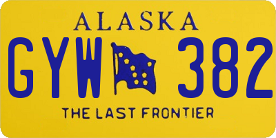 AK license plate GYW382