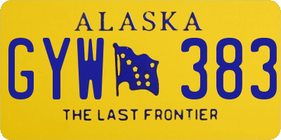AK license plate GYW383