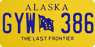AK license plate GYW386