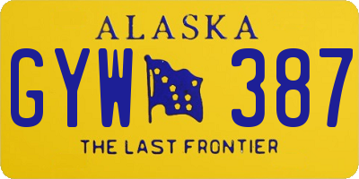 AK license plate GYW387