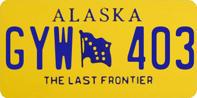 AK license plate GYW403