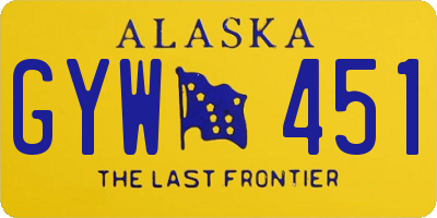 AK license plate GYW451