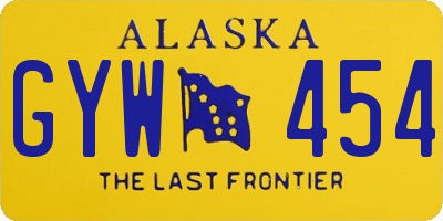 AK license plate GYW454